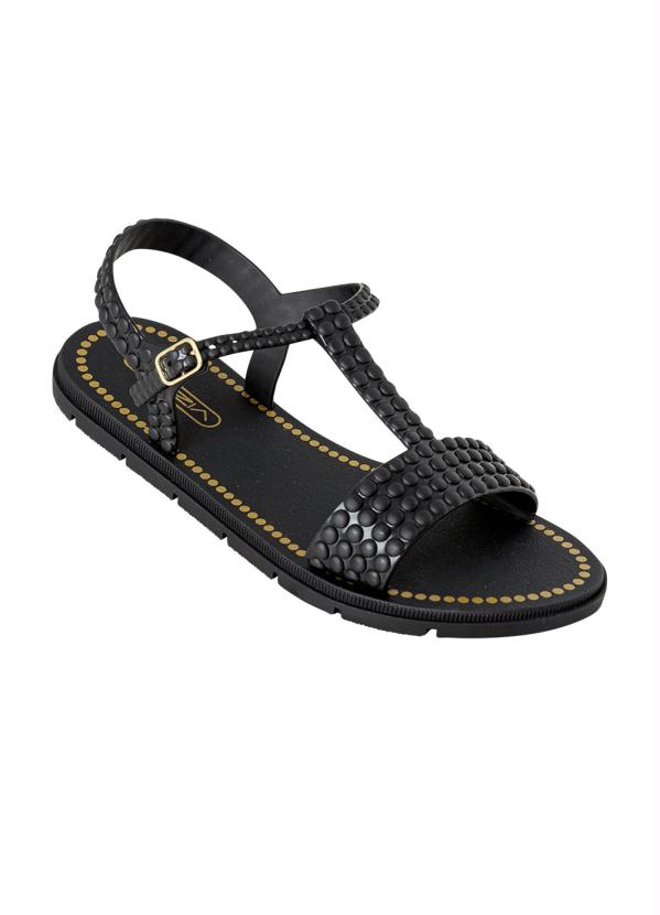 Sandália (Preta) com Detalhes em Alto Relevo Sandália (Preta) com Detalhes em Alto Relevo