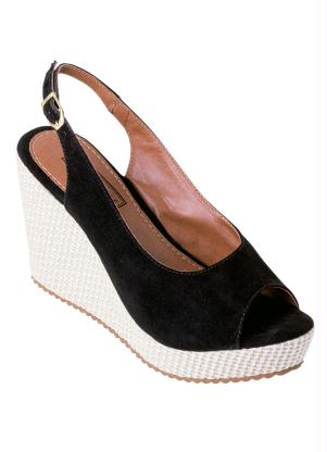 Sandália (Preta) em Camurça Sintética Sandália (Preta) em Camurça Sintética