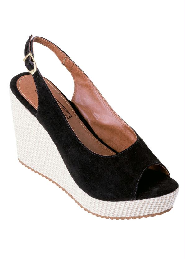 Sandália (Preta) em Camurça Sintética Sandália (Preta) em Camurça Sintética