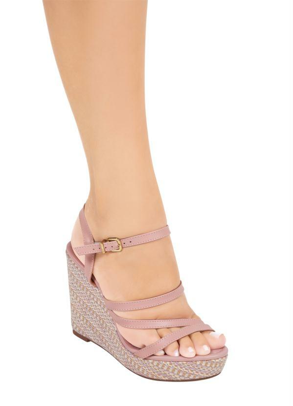 Sandália Vizzano Rosa com Salto Anabela - Multimarcas