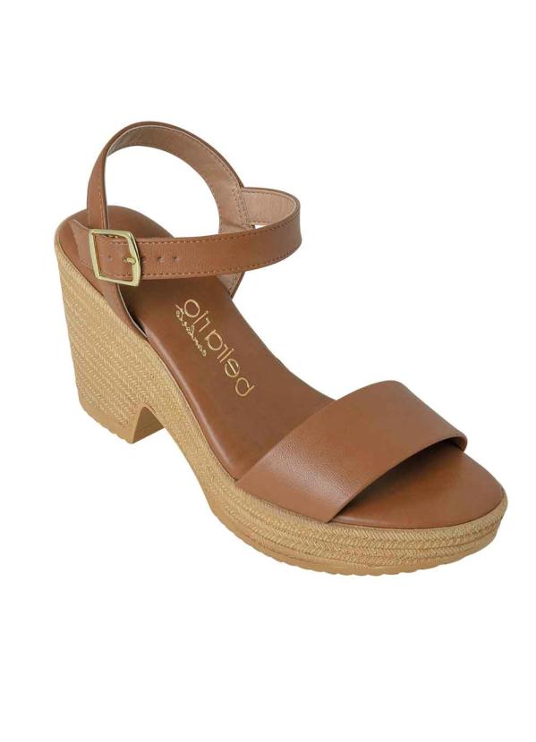Sand�lia Beira Rio (Caramelo) com Salto Alto