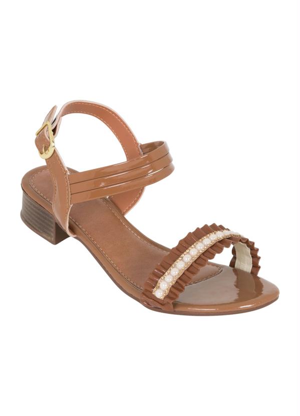 Sand�lia (Caramelo) com Meia P�rola