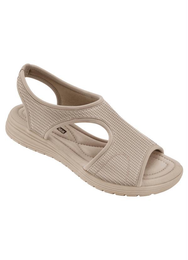 Sandália Comfortflex (Bege) Calce Fácil Sandália Comfortflex (Bege) Calce Fácil