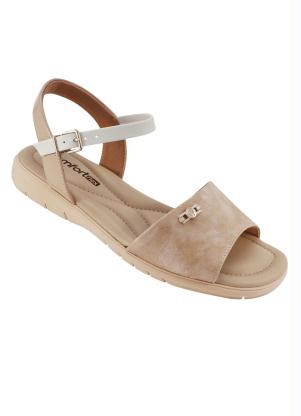 Sand�lia Comfortflex (Nude) com Strass