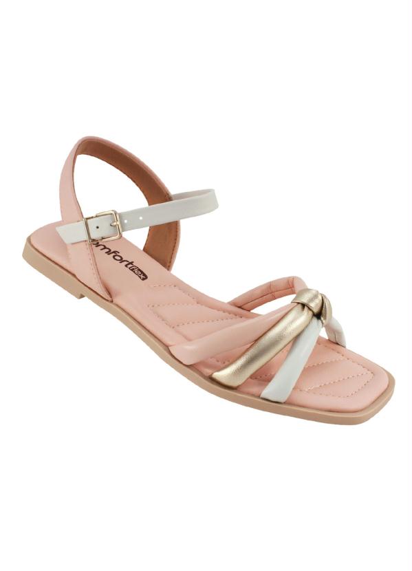 Sand�lia Comfortflex (Rosa) com Tiras e Amarra��o