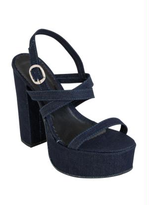 Sandália (Jeans) com Salto Quadrado Sandália (Jeans) com Salto Quadrado