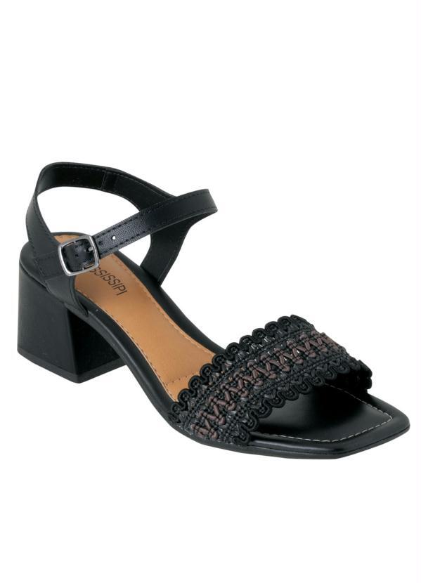 Sand�lia Mississipi (Preta) em Sint�tico