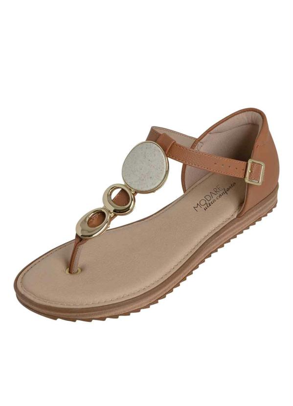 Sand�lia Modare (Caramelo) com Adere�o Dourado
