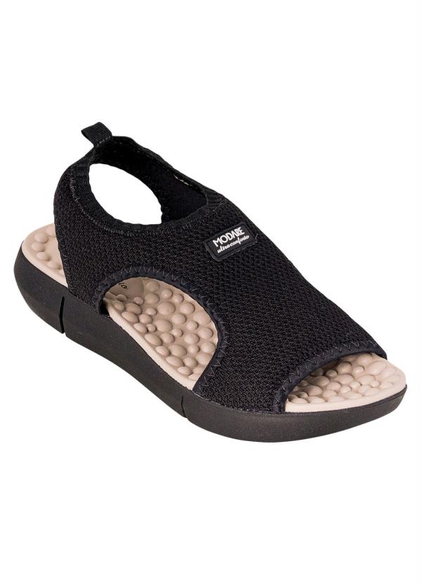 Sand�lia Modare (Preta) em Tecido