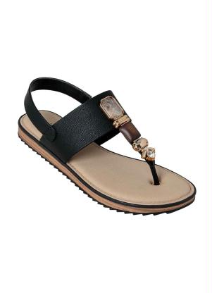 Sand�lia Modare (Preto) com Aplica��es de Adere�os