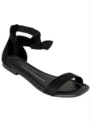 Sand�lia Moleca (Preta) com Detalhe de La�o