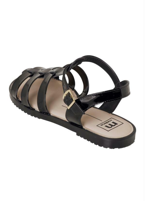 Sandália Moleca Preta em Verniz - Multimarcas