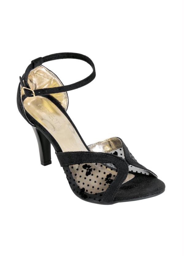 Sand�lia (Preta) com Renda