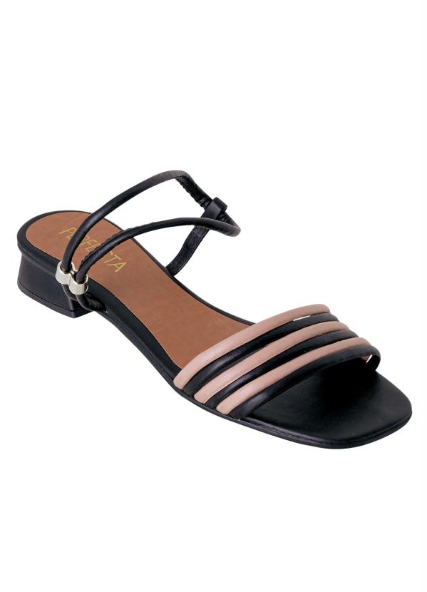 Sandália (Preta) com Tiras em Bege Sandália (Preta) com Tiras em Bege