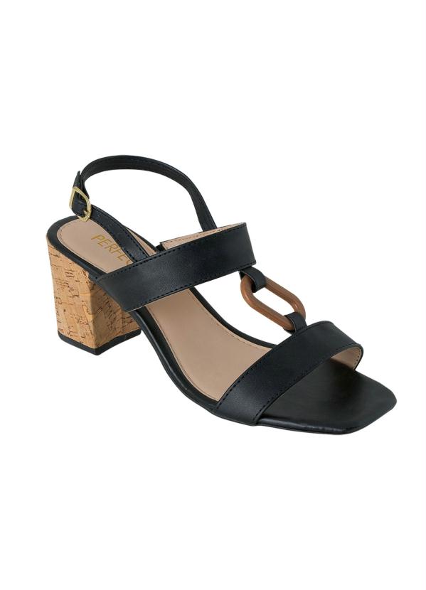 Sand�lia (Preta) em Material Sint�tico