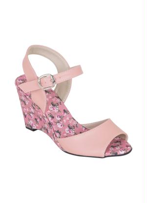 Sand�lia (Rosa) com Salto Estampado