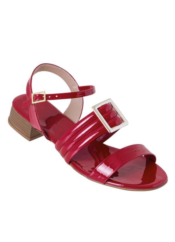 Sand�lia (Vermelha) com Detalhe de Fivela
