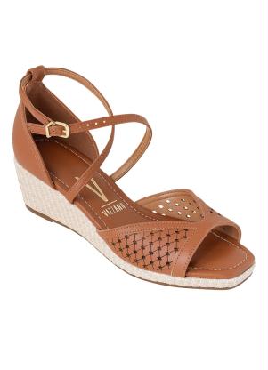 Sand�lia Vizzano (Camel) com Detalhe Tramado