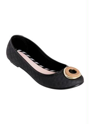 Sapatilha Moleca (Preta) com Detalhe Dourado