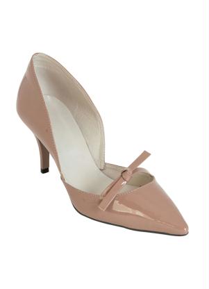 Scarpin Envernizado (Nude) com Detalhe de La�o