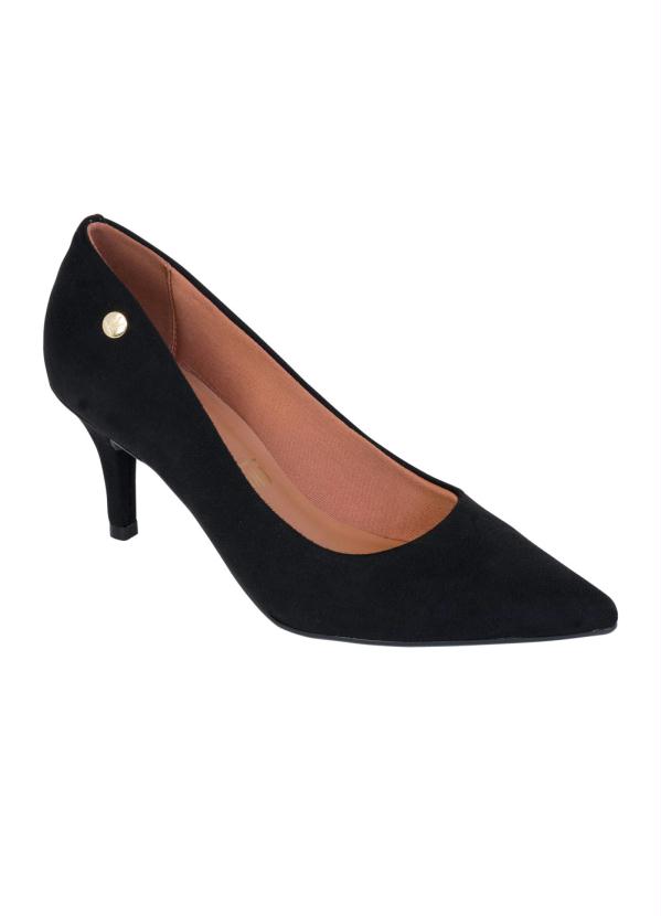 Scarpin Vizzano (Preta) Modelo Bico Fino