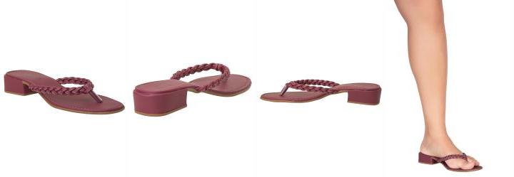 Tamanco Vinho com Tiras Tran�adas