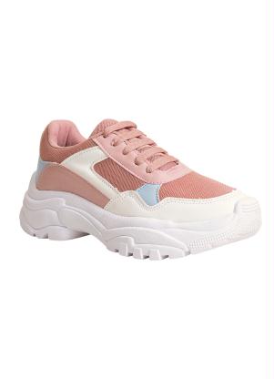 T�nis Casual (Ros�) em Sint�tico com Tecido