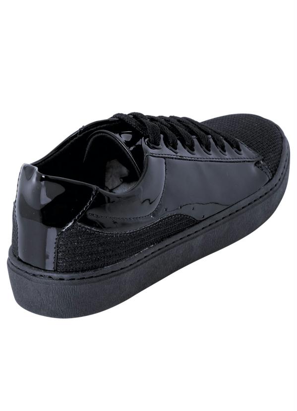 tenis preto envernizado feminino