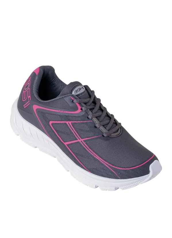 T�nis (Grafite) com Detalhes em Rosa