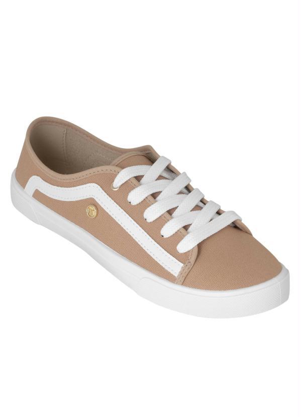 T�nis Moleca (Nude) com Faixa Branca