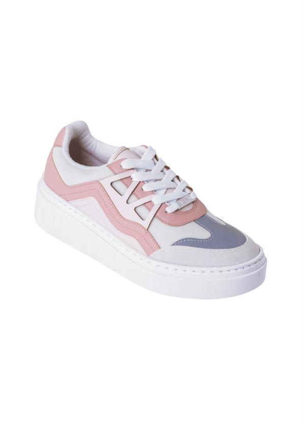 tenis vizzano branco e rosa