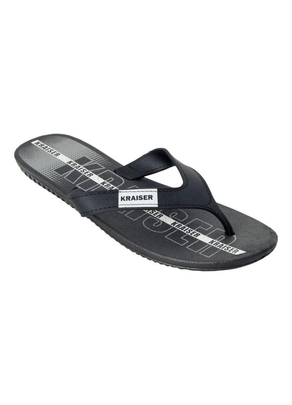 Chinelo Masculino (Preto e Branco) em Sint�tico