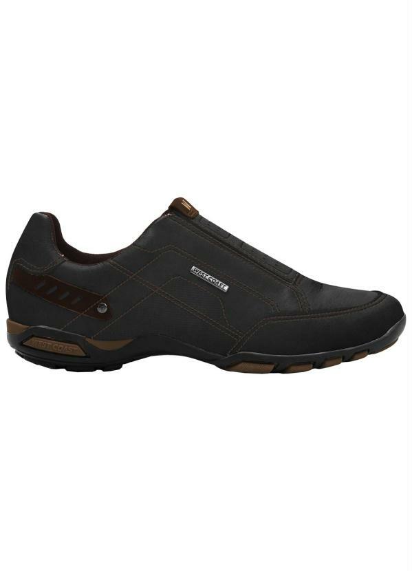 Sapatênis West Coast Preto em Couro - Multimarcas