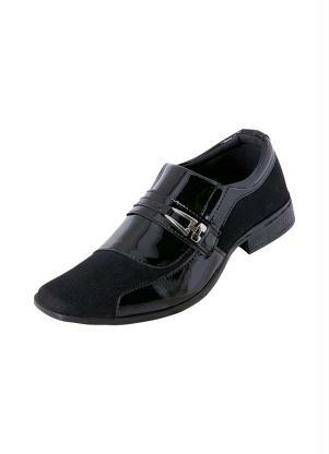 Sapato Social (Preto) em Sint�tico Verniz e Tecido
