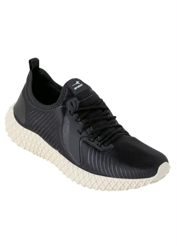 T�nis Esportivo (Preto) em Sint�tico com Tecido