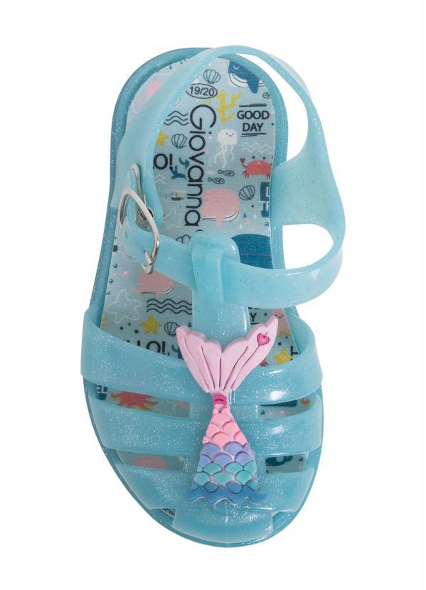 Sandália Infantil Azul com Glitter e Luzinha - Queima de Estoque