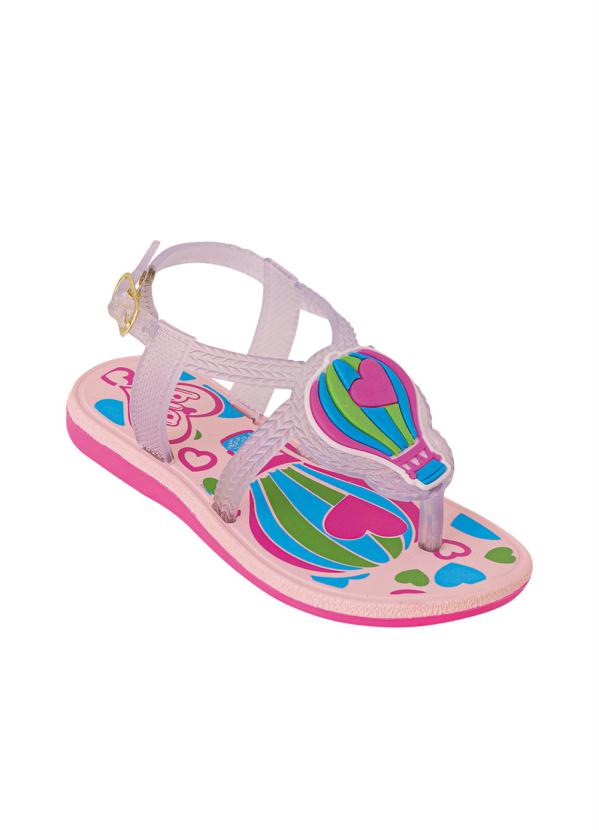 Sand�lia Infantil (Cristal) com Aplique de Bal�o