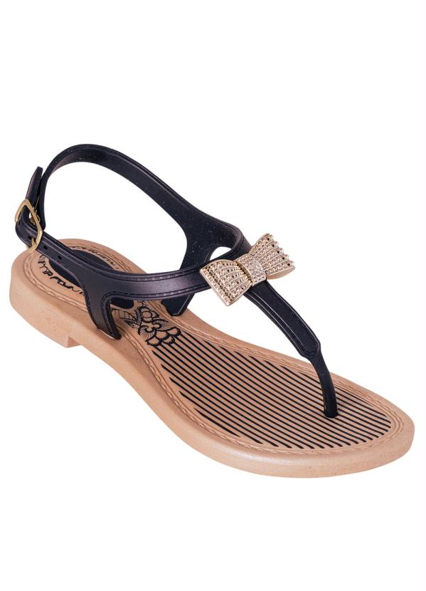 Sand�lia Infantil (Preta) com Detalhe de La�o
