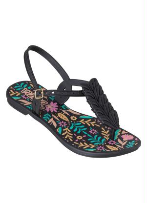 Sandália Infantil (Preta) com Palmilha Estampada Sandália Infantil (Preta) com Palmilha Estampada