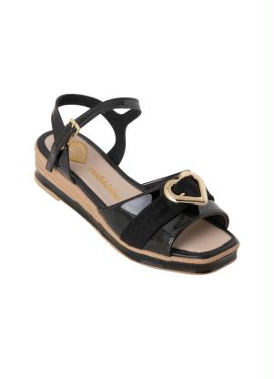Sand�lia Molekinha (Preto) Modelo Anabela