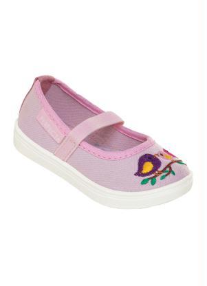 Sapatilha Beb� (Rosa) com Bordado P�ssaro