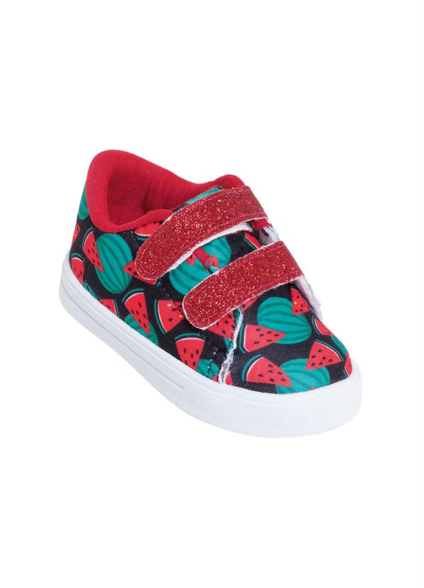T�nis Infantil (Melancia) com Velcro e Glitter