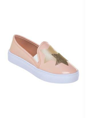 Tênis Infantil (Nude) com Verniz e Aplique Glitter Tênis Infantil (Nude) com Verniz e Aplique Glitter