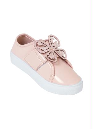 T�nis Infantil (Rosa) com El�stico e Detalhe Laser