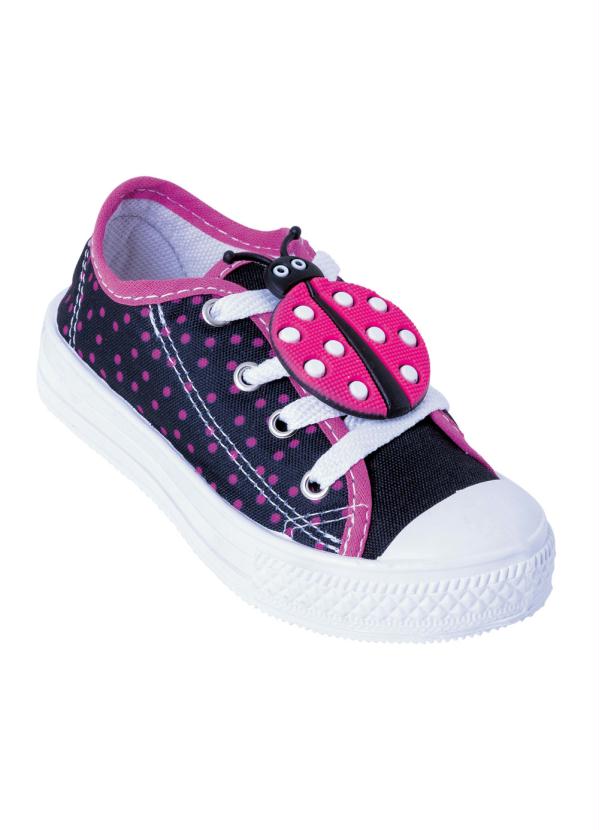 T�nis Infantil (Rosa) em Tecido com Aplique