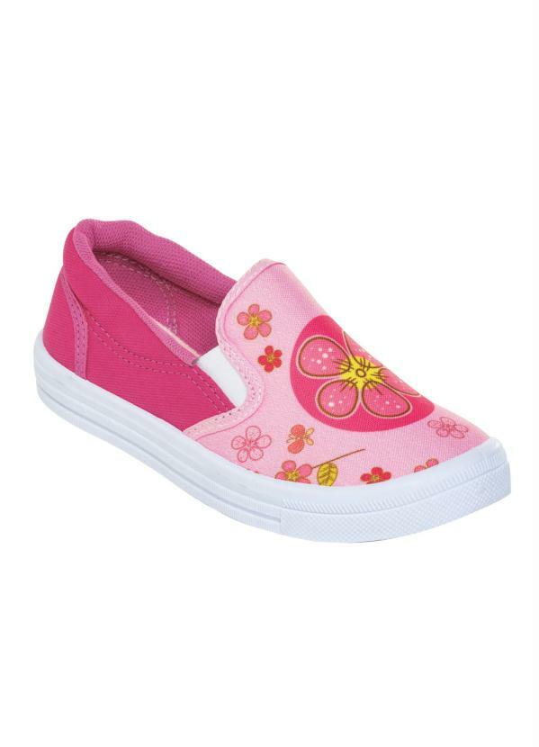 Tênis Infantil Slip On (Pink) com Estampa Floral Tênis Infantil Slip On (Pink) com Estampa Floral