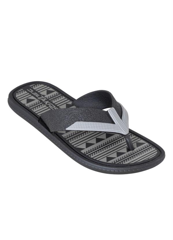 Chinelo Infantil (Cinza com Preto) em Sintético Chinelo Infantil (Cinza com Preto) em Sintético