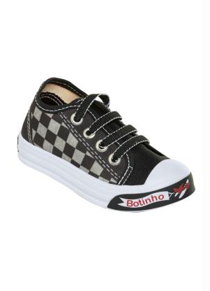 T�nis Infantil (Preto) com Estampa Xadrez