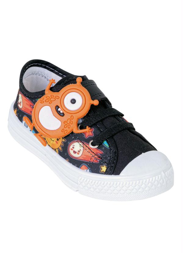 T�nis Infantil (Preto) em Tecido com Velcro