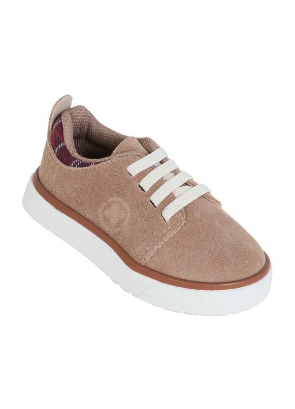 T�nis Molekinho (Bege) com Detalhe Xadrez